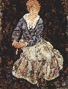 Egon Schiele, Portrat der Edith Schiele, sitzend